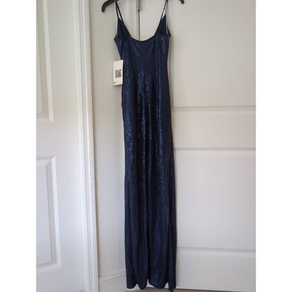 NWT Emerald Sundae Womens Metallic Maxi Evening Dress size S - Picture 4 of 4